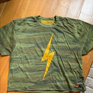 Aviator Nation T-Shirt with Yellow Lightning Bolt M